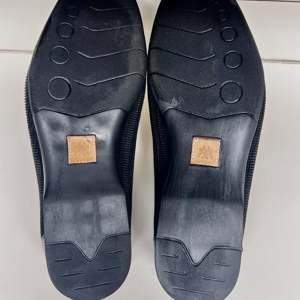 Mezlan "Rogier" 5890 Black Genuine Burnished Patterned Suede Penny Loafer 12D - Picture 6 of 12